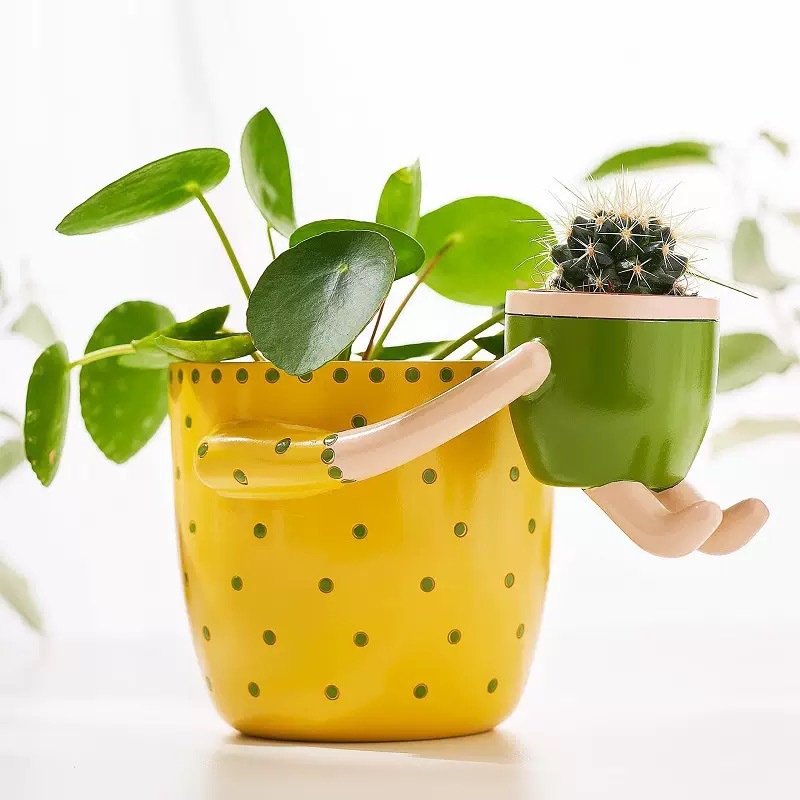 Plant Parent Pot - Pot de fleurs en résine parent-enfant