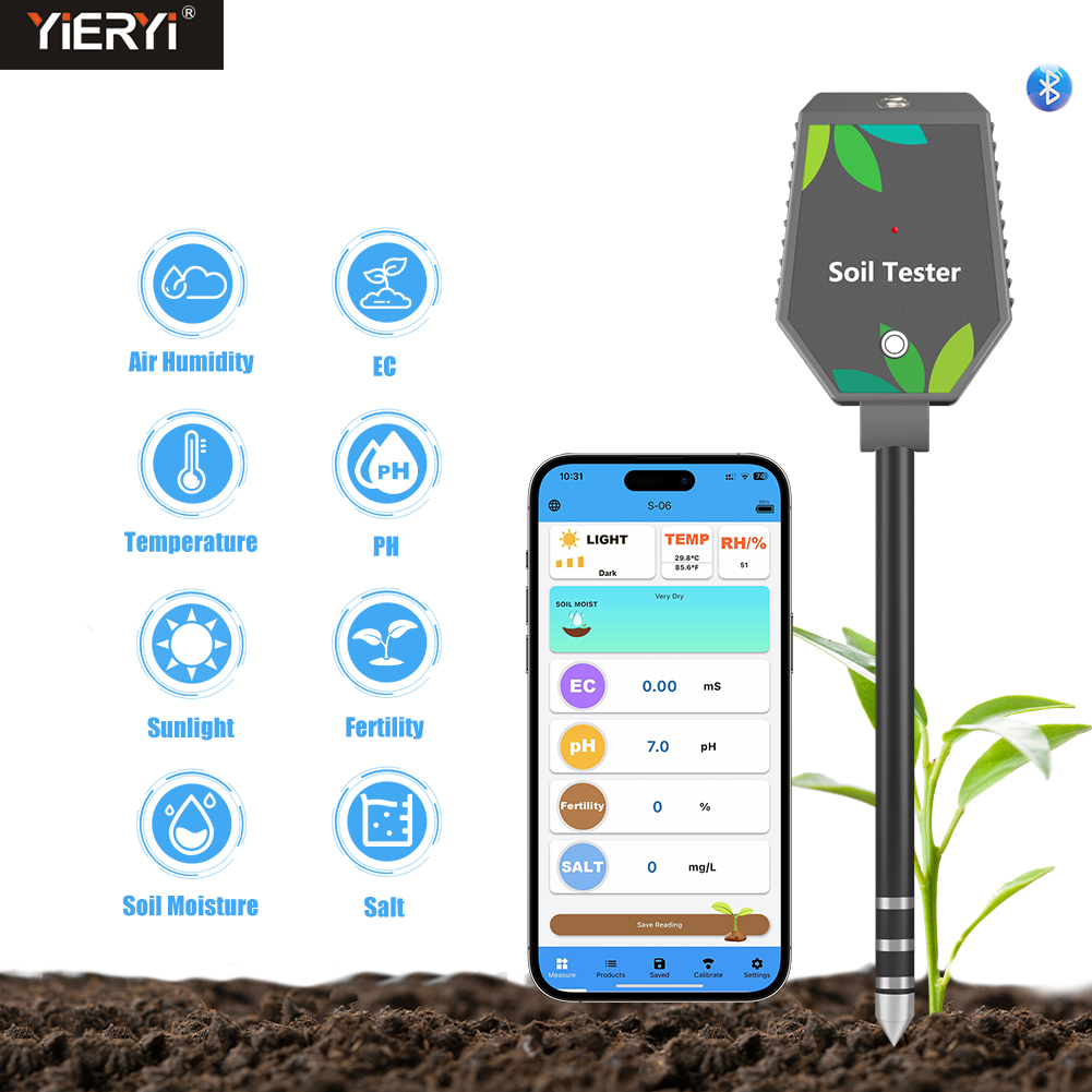 Plant Parent App - Yieryi-Testeur de sol intelligent, pH, sel,