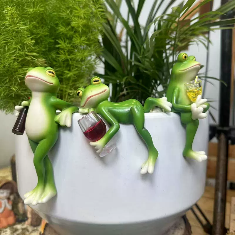 Plant Parents - Jardinière de grenouille contemporaine en résine,