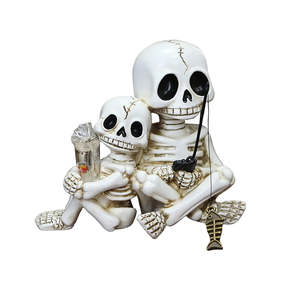 Plant Parent Pot - Statue de crâne Parent-enfant d'halloween, plante